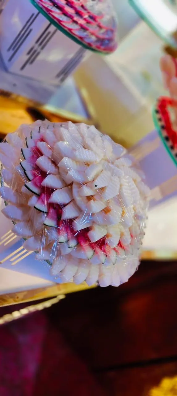 Carved fruit flower
